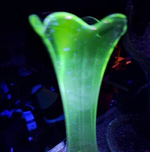 Vintage Ribbed Swung Vase Glows Under Uv Light